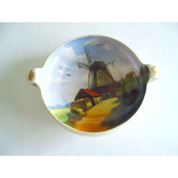 Nippon Serving Bowl Windmill & Royal Art China Candy Dish Hand Painted 1930's - Picture 5 of 7